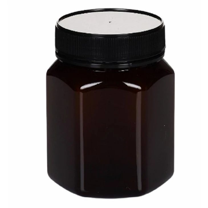 hexagonal empty pet honey jar2